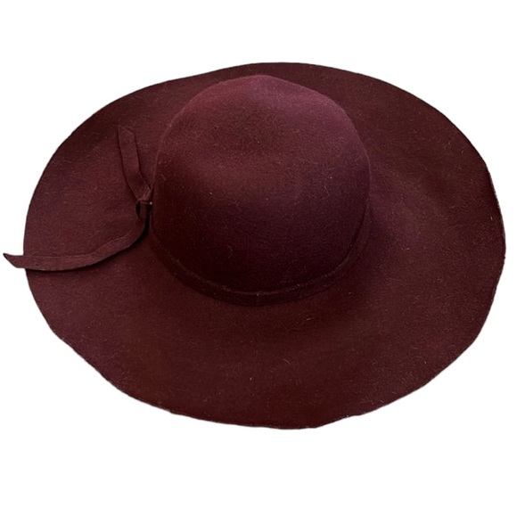 🏷️ NWT Burgundy Felt Floppy Hat - Picture 2 of 7